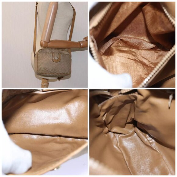 CELINE Macadam Canvas Shoulder Bag Beige - Picture 16 of 16